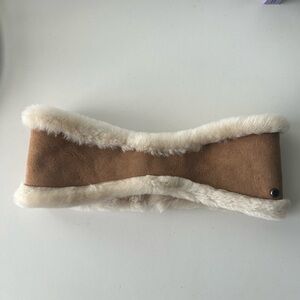 UGG Tan and Cream Faux Fur Headband